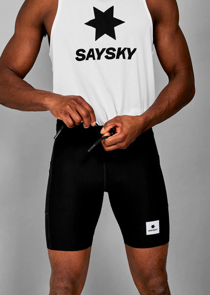 Saysky | Flow+ Race Short Tights 7'' | Black | Heren SAYSKY