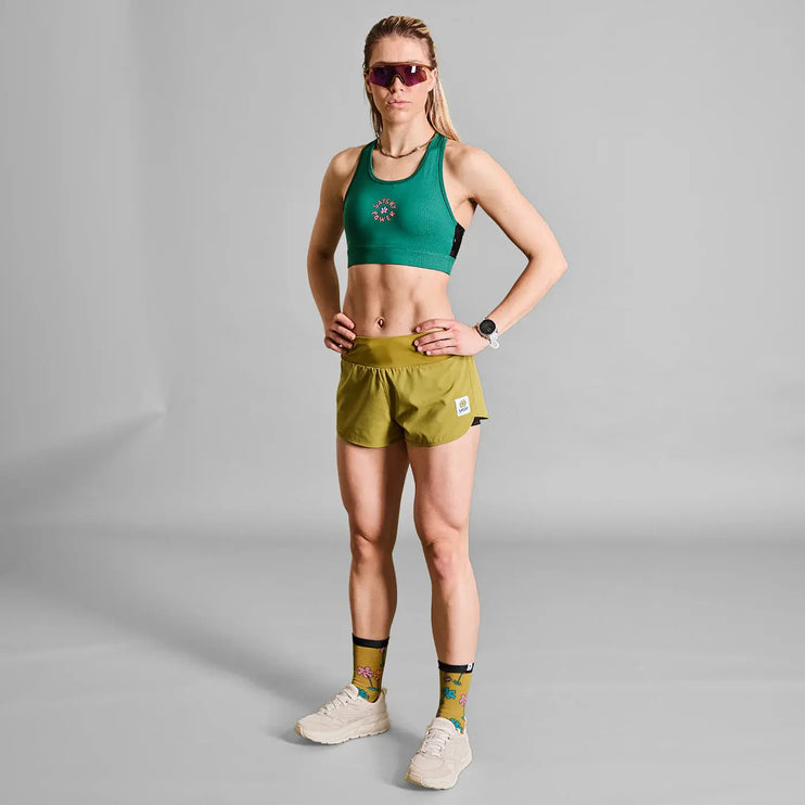 Saysky | Flower High Combat Socks | Green Triathlonworld