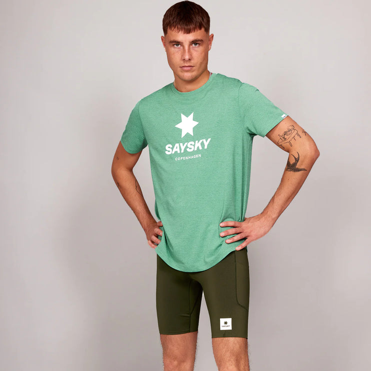 Saysky | Logo Combat T-Shirt | Green | Heren SAYSKY
