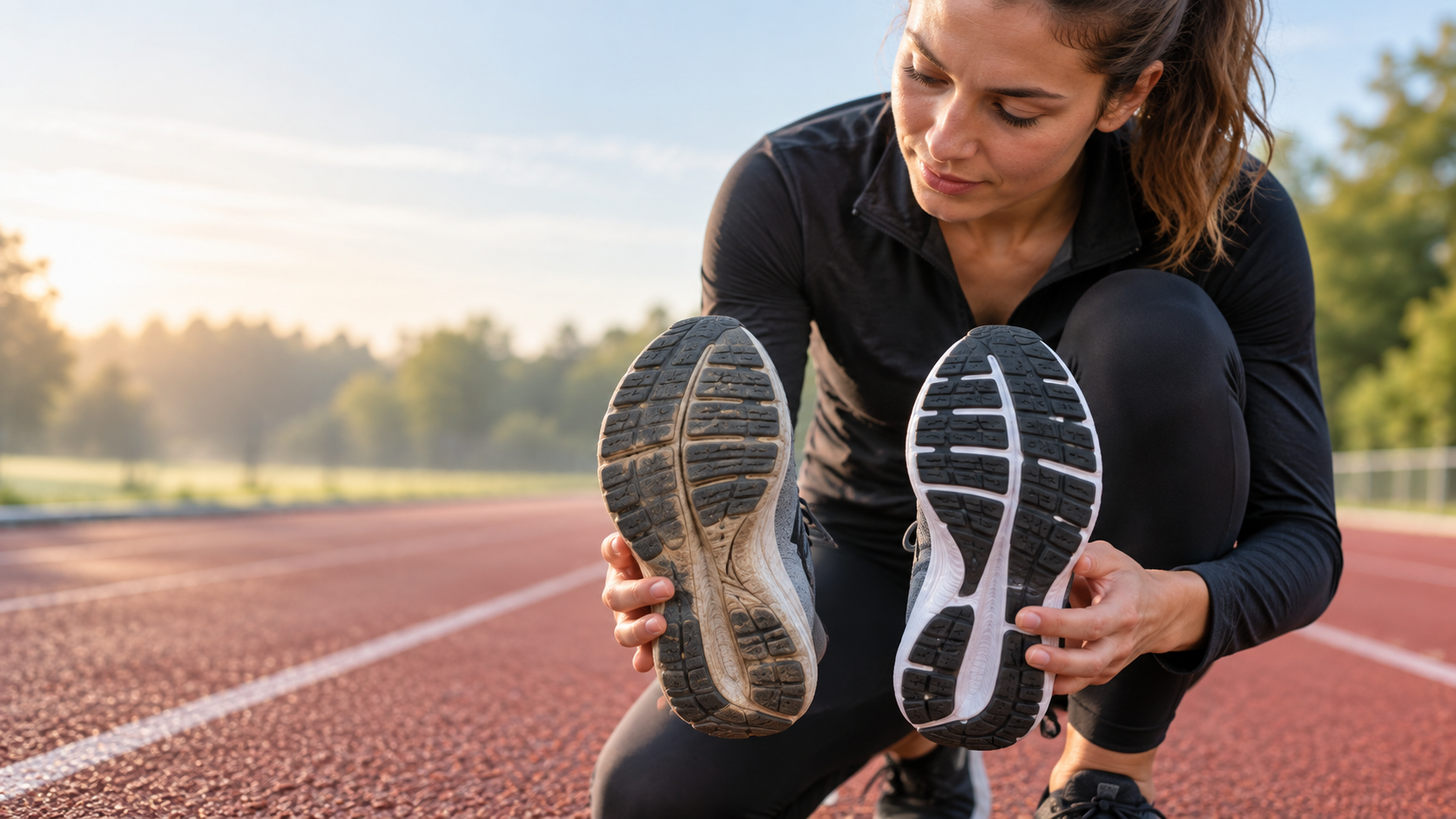 Versleten hardloopschoenen