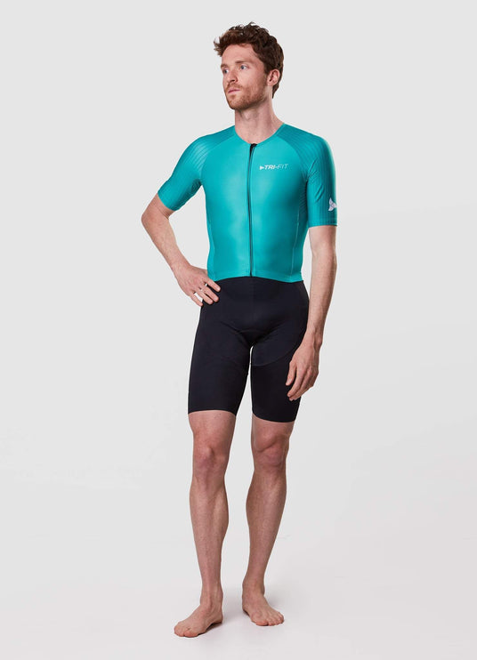 Man wearing TRI-FIT EVO NEXT GEN triathlon suit on a white background