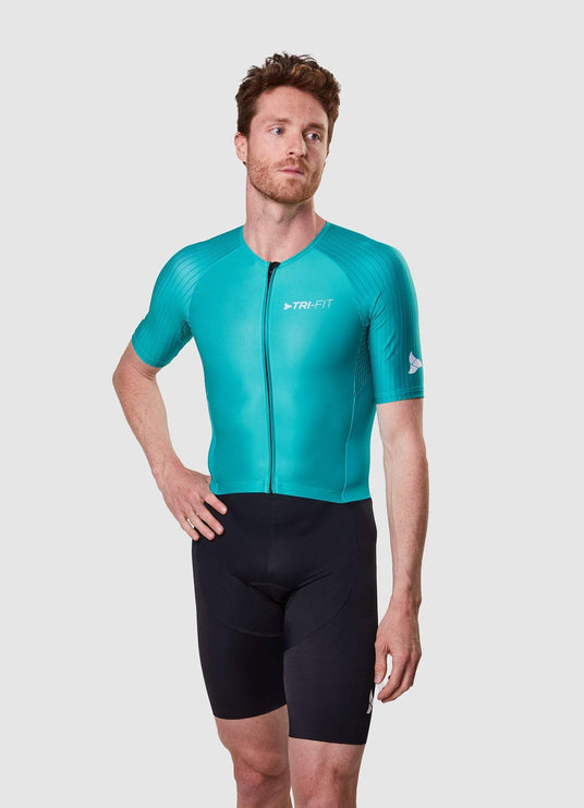 Man wearing TRI-FIT EVO NEXT GEN triathlon suit on a white background