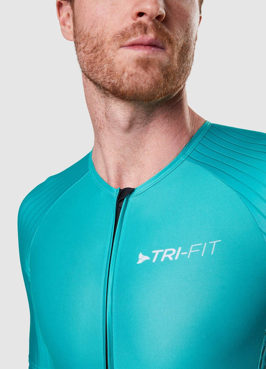Man wearing TRI-FIT EVO NEXT GEN triathlon suit on a white background