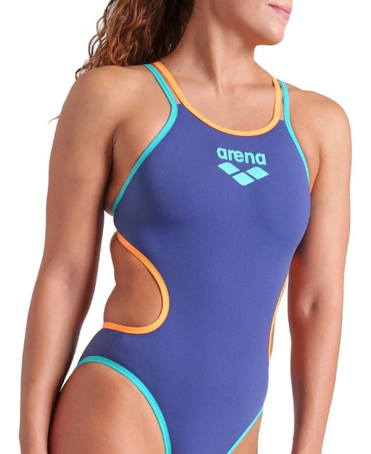 Arena | Badeanzug | One Double Cross Back | Dusk / Wasser / Orange