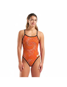 Arena | Fireflow Swimsuit | Challenge Back | Black / Orange