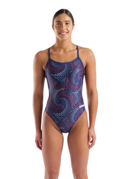 Arena | Fireflow Swimsuit | Challenge Back | Navy / Red / White