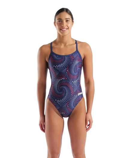 Arena | Fireflow Swimsuit | Challenge Back | Navy / Red / White