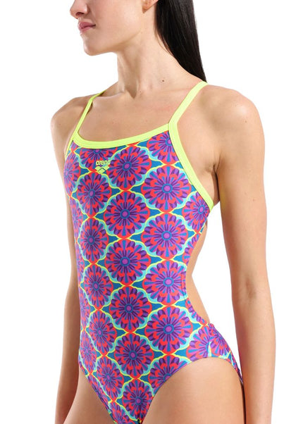 Arena | Floral Swimsuit | Challenge Back | Violet / Multi