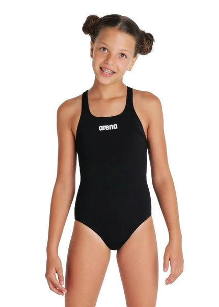 Arena | Girl's Team Swimsuit | Pro Solid | Kids | Black / White