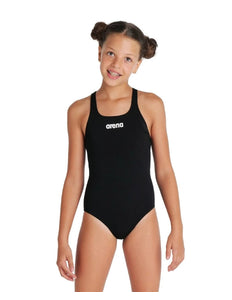 Arena | Girl's Team Swimsuit | Pro Solid | Kids | Black / White