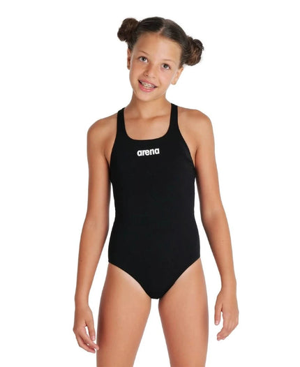 Arena | Girl's Team Swimsuit | Pro Solid | Kids | Black / White