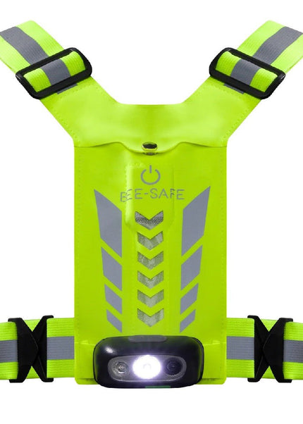 Bee-Safe | Led Harness USB | Phone Pocket | Glow / Lime