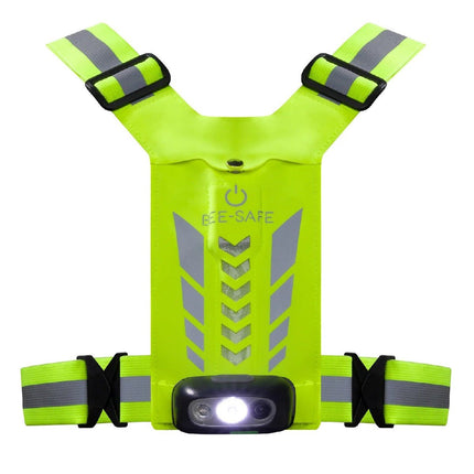 Bee-Safe | Led Harness USB | Phone Pocket | Glow / Lime