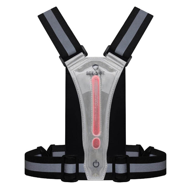 Bee-Safe | Led Harness USB | Phone Pocket | Glow / Silver
