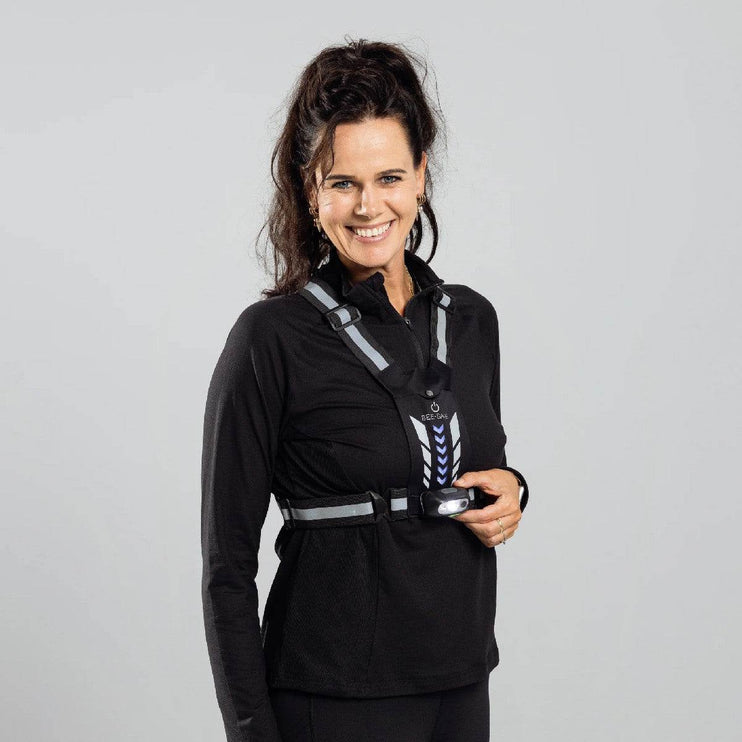 Bee-Safe | Led Harness USB | Phone Pocket | Glow / Silver