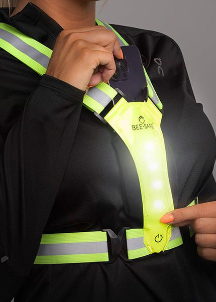 Bee-Safe | Led Harness USB | Phone Pocket | Lime