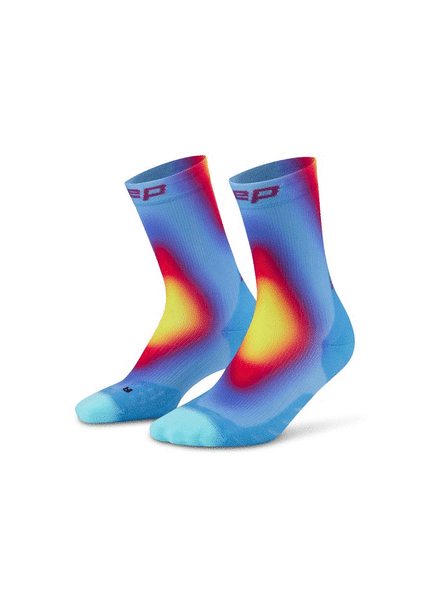 CEP | Core Run Gradient Socks | Mid Cut | Heren | Blue / Yellow
