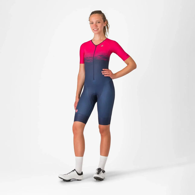 Castelli | Core Trisuit | Kurzärmelig | Damen | Blau / Hellrosa