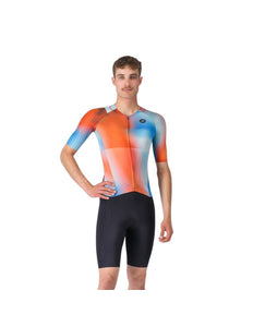 Castelli | San Remo 3 | Trisuit | Short Sleeve | Heren | Paprika / Sky Black