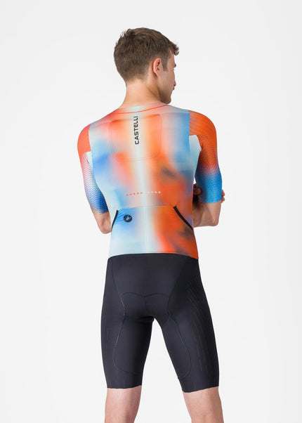 Castelli | San Remo 3 | Trisuit | Short Sleeve | Men | Paprika / Sky Black