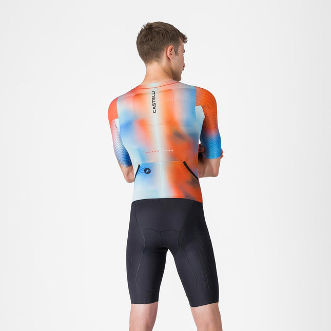 Castelli | San Remo 3 | Trisuit | Short Sleeve | Heren | Paprika / Sky Black