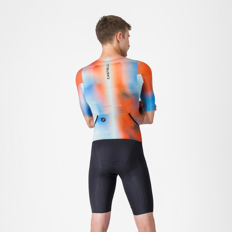 Castelli | San Remo 3 | Trisuit | Short Sleeve | Heren | Paprika / Sky Black