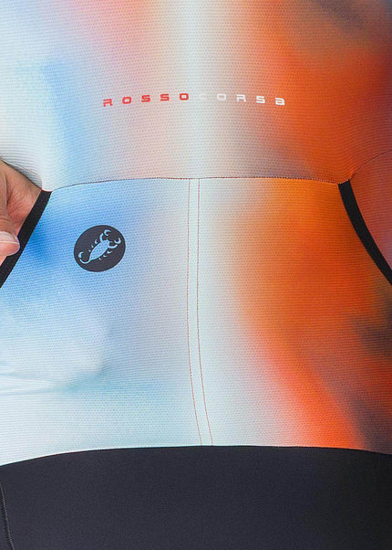 Castelli | San Remo 3 | Trisuit | Short Sleeve | Men | Paprika / Sky Black