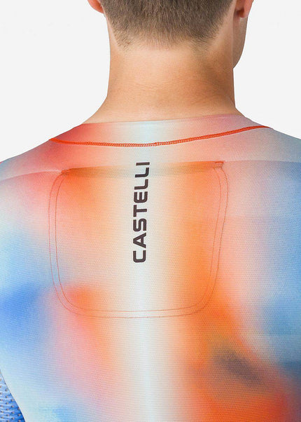 Castelli | San Remo 3 | Trisuit | Short Sleeve | Men | Paprika / Sky Black
