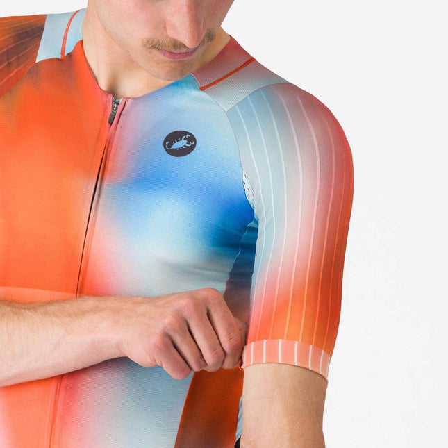 Castelli | San Remo 3 | Trisuit | Short Sleeve | Heren | Paprika / Sky Black
