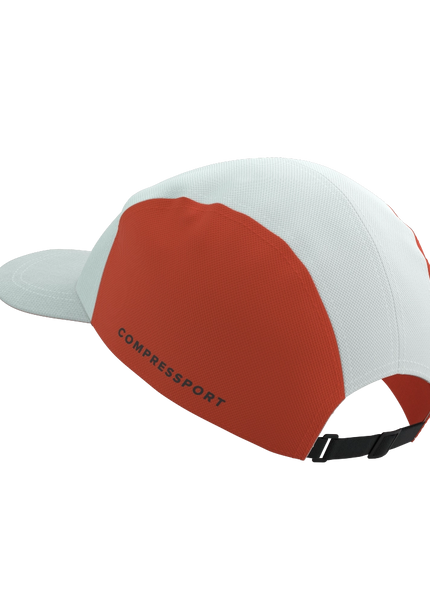 Compressport | 5 Panel Light Cap | Star White / Tigerlily