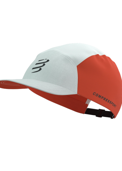 Compressport | 5 Panel Light Cap | Star White / Tigerlily