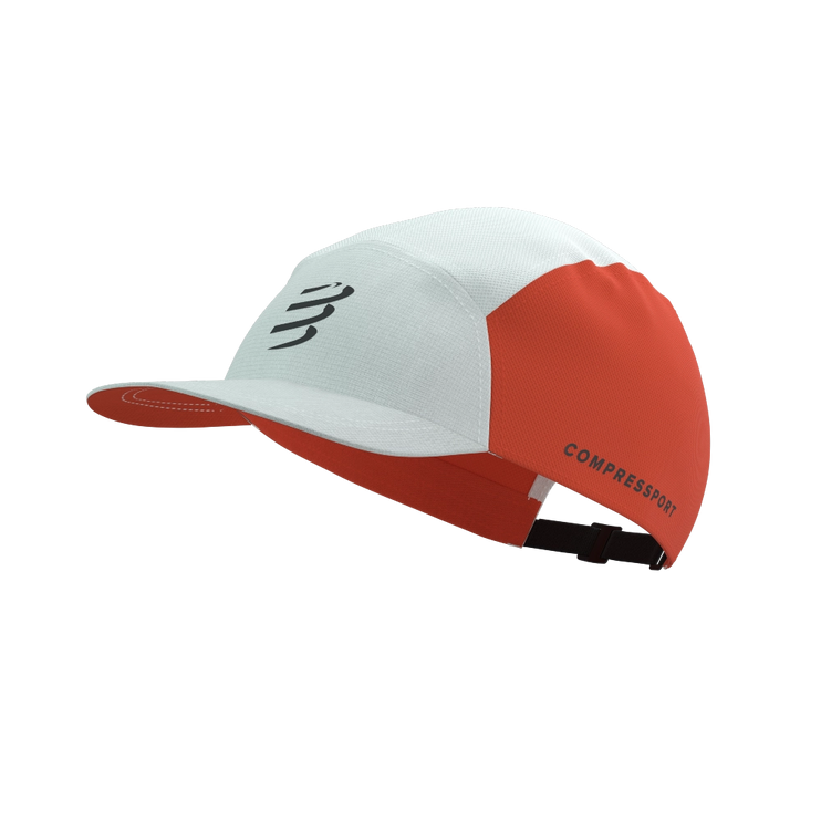 Compressport | 5 Panel Light Cap | Star White / Tigerlily