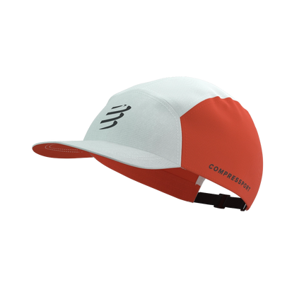 Compressport | 5 Panel Light Cap | Star White / Tigerlily