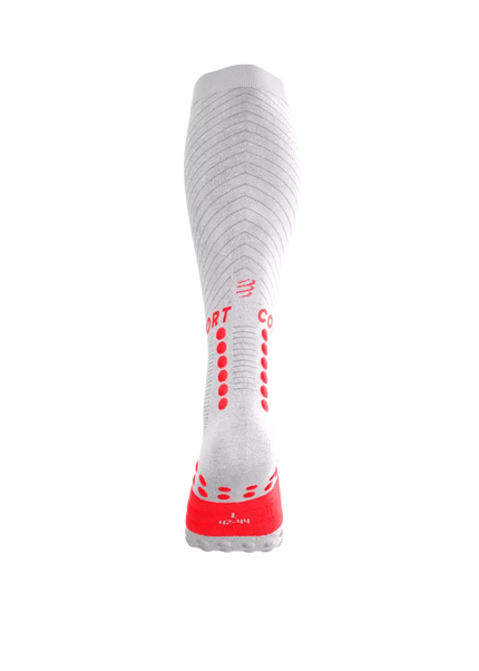 Compressport | Full Socks Recovery 2.0 | IRONMAN 2026 | White / Neon Red
