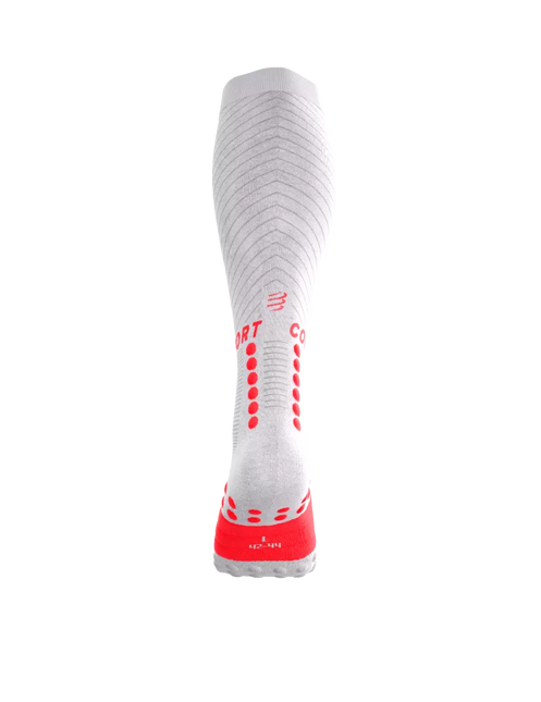 Compressport | Full Socks Recovery 2.0 | IRONMAN 2026 | White / Neon Red