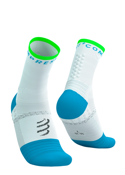 Compressport | Pro Marathon Socks V2 | White / Blue / Green