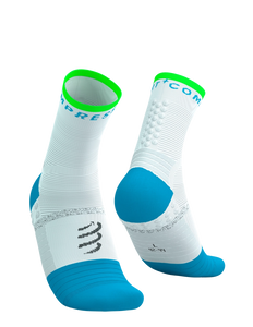 Compressport | Pro Marathon Socks V2 | White / Blue / Green