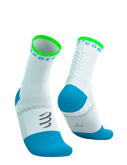 Compressport | Pro Marathon Socken V2 | Weiß / Blau / Grün