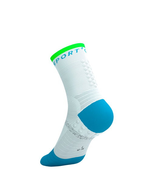 Compressport | Pro Marathon Socken V2 | Weiß / Blau / Grün