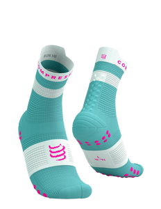 Compressport | Pro Racing Socks V4 | Run High | Ether / Neon Pink