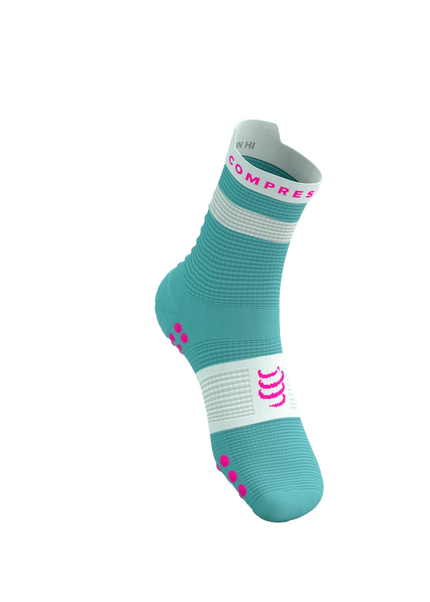 Compressport | Pro Racing Socks V4 | Run High | Ether / Neon Pink