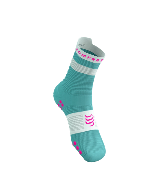 Compressport | Pro Racing Socks V4 | Run High | Ether / Neon Pink