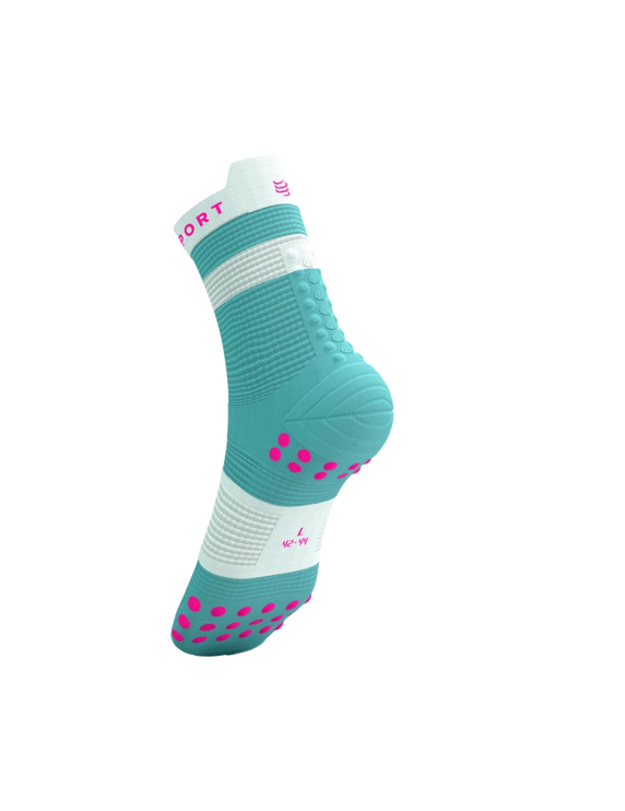 Compressport | Pro Racing Socks V4 | Run High | Ether / Neon Pink