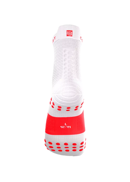 Compressport | Pro Racing Socks V4 | Run High | IRONMAN 2026 | White / Neon Red