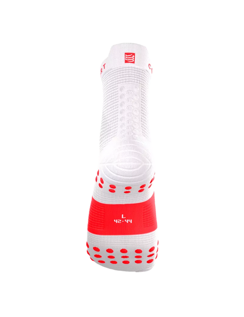 Compressport | Pro Racing Socks V4 | Run High | IRONMAN 2026 | White / Neon Red