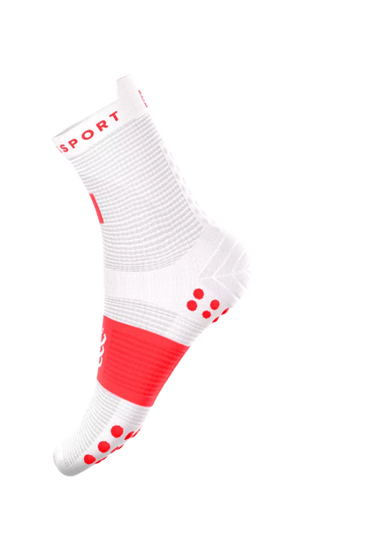 Compressport | Pro Racing Socks V4 | Run High | IRONMAN 2026 | White / Neon Red