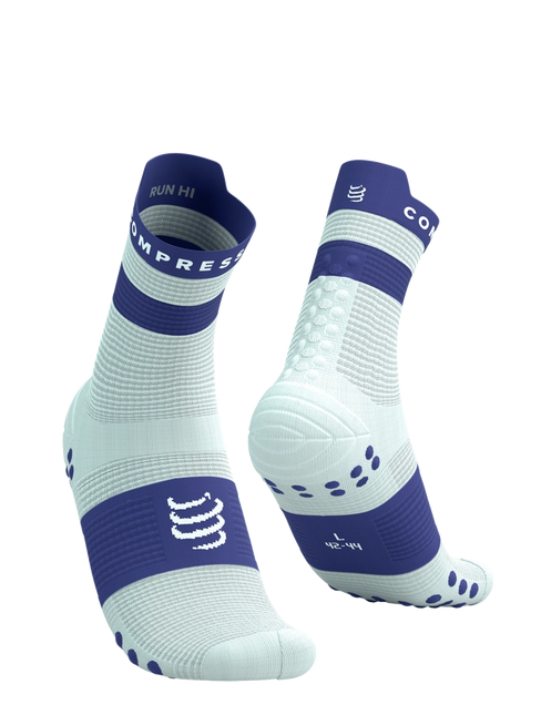Compressport | Pro Racing Socken V4 | Run High | Star Weiß / Orient Blau