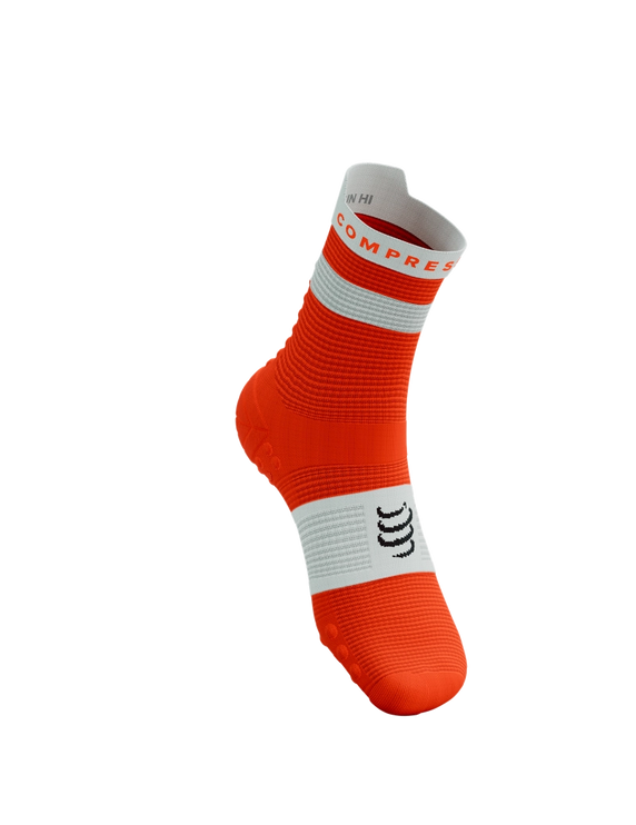 Compressport | Pro Racing Socks V4 | Run High | Tigerlily / White
