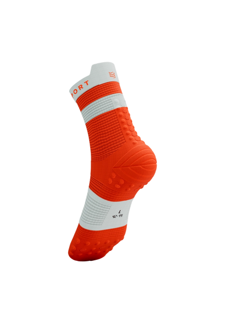 Compressport | Pro Racing Socken V4 | Run High | Tigerlily / Weiß