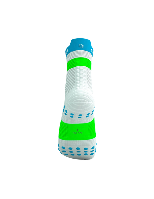Compressport | Pro Racing Socks V4 | Run High | White / Blue / Green